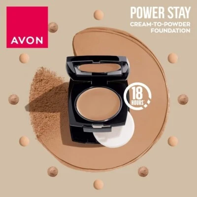 Avon Power Stay Cream to Powder Foundation Compact SPF20 9g | Longwear 18 Hours - Image 1 of 4