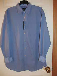 NWT Men's Van Heusen Blue Wedgewood Checkered Button down Shirt, Casual Sz L - Picture 1 of 5