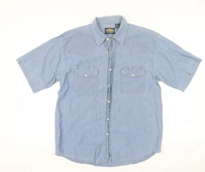 Camisa Sandy River Azul Abotonada, M, Cuello, Informal - Imagen 1 de 12