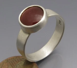 DISEÑO NEUMÁTICO - ANILLO CARNEOL ESTILO ANTIGUO - DE ORFEBRERÍA PROPIA - PLATA FINA 9999 - Imagen 1 de 6