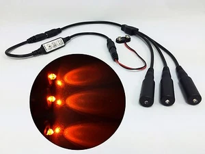 Micro Effects Light 3X orange LED & control flash blink 9V prop models MELKITO5B - Picture 1 of 2