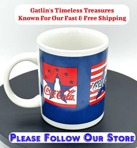 Gibson Coca Cola Coke STARS AND STRIDE 11oz Coffee Tea Mugs Ceramic - Picture 1 of 10