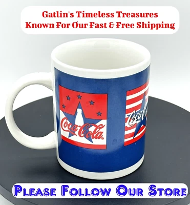 Gibson Coca Cola Coke STARS AND STRIDE 11oz Coffee Tea Mugs Ceramic - Image 1 of 4