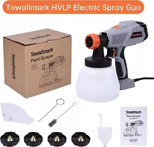 Towallmark Paint Sprayer, HVLP Electric Spray Paint Gun 1300ml, 5 Copper Nozzles - Picture 1 of 9