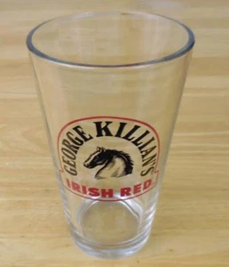 Vaso de cerveza de pinta roja irlandesa George Killian's con cabeza de caballo negro - Imagen 1 de 5