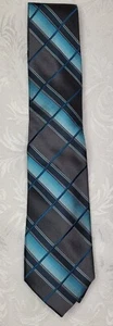 Axist Dark & Light Blue Diagonal Striped 100% Silk Men’s Tie - Picture 1 of 3