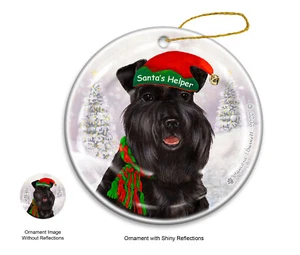 Santa's Helper Ornament - Uncropped Black Schnauzer 4237 - Picture 1 of 1