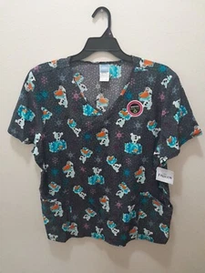 Womens Disneys Frozen Size 2X V-neck Holiday Medical Scrub Top Shirt  NWT - Picture 1 of 3