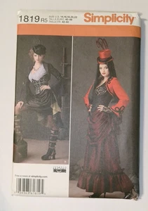 Simplicity Pattern 1819 R5 Goth Steampunk Victorian Halloween Costume Size 14-22 - Picture 1 of 2