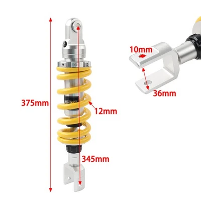Gold 36MM Clevis 345MM Rear Shock Absorber For Honda NX650 DOMINATOR 1988-1994 Foto 1 de 4