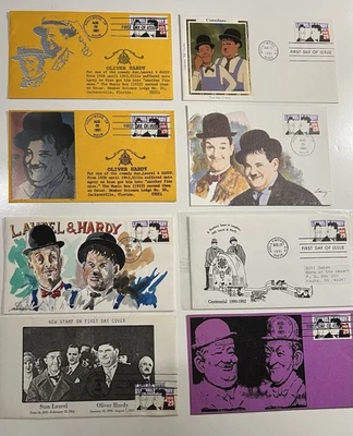 FDC (8) US First Day Cover Issues Laurel & Hardy 8/29/91 Hollywood CA Lot L&H - Image 1 of 4