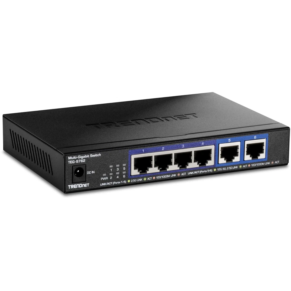 6-Port 10G Switch, 4 x 2.5G RJ-45 Base-T Ports, 2 x 10G RJ-45 Ports, 60Gbps S... - Image 1 of 4