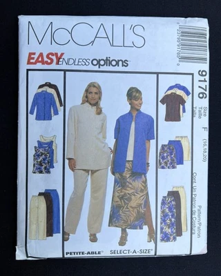McCall's 9176 Misses Tunic-Top- Pants-Shorts & Skirt 1998 Pattern sz 16-20 Uncut - Image 1 of 2