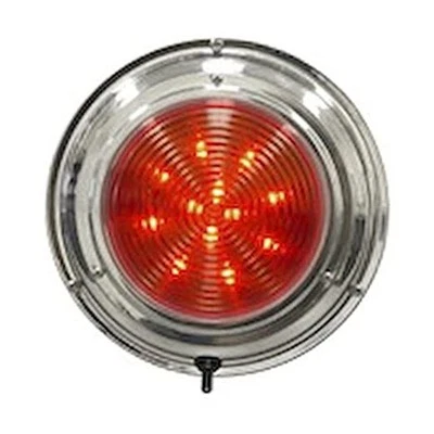  Dome Light 5-1/2-Inch Led Red/White Stainless Steel - Image 1 of 3