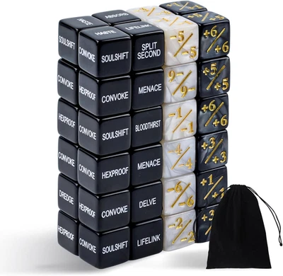 48 Stück MTG Würfel Zähler Schlüsselwörter Leben Kreatur Stats Buff Tokens Set T - Bild 1 von 4