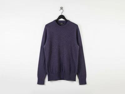 Zara Man Italian Yarn Wool Knit Sweater Men’s M Purple Slim Fit Designer Pullove - Image 1 of 4