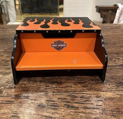 Harley Davidson Child Toddler Storage Chair Motorcycles Decor Rare - Image 1 of 4