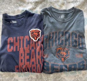 2 Chicago Bears T-Shirts Mens XL & 2XL NFL Team Apparel Cotton Football Fan Gear - Picture 1 of 14