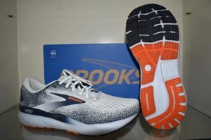 Brooks Men's Ghost 16 Running Shoes 110418 1D 130 White/Peacoat/Orange NIB - Picture 1 of 3
