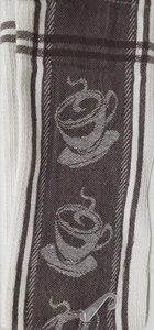 1 (ein) Küche Baumwolle Jacquard Geschirrtuch (18"x28") KAFFEETASSEN AUF BRAUN, BH - Bild 1 von 9