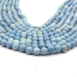 Perline opale blu forma rotonda liscia pietre preziose perline 16 pollici 4 mm - Foto 1 di 5