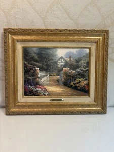 Pintura al óleo de Thomas Kinkade “The Hidden Cottage” 1997 con certificado de autenticidad - Imagen 1 de 9