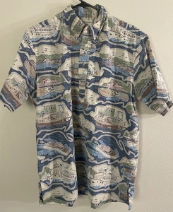 Reyn Spooner Dietrich Varez Shirt Mens L Yachts and Boats Half Button Up Vintage - Picture 1 of 9
