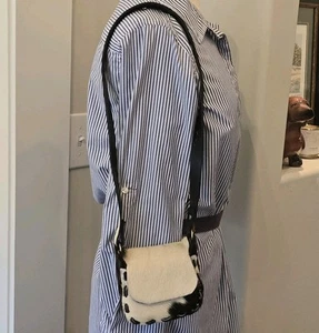 Handgefertigte Kalbs Rindsleder Handtasche langer Riemen Retro Boho 16 Zoll Tropfen selten - Bild 1 von 24