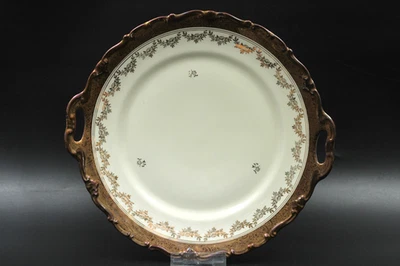 Alka Kunst Marion Servierplatte Platte Elfenbein Golddekor Porzellan Ø 27 cm - Bild 1 von 4