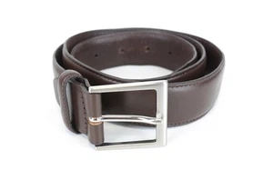 SUITSUPPLY Men's Belt 85/34 Dark Brown Slim Leather Dress Framed Buckle Style - Picture 1 of 10