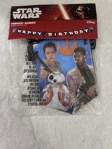 Disney Star Wars Happy Birthday Pennant Banners Vader R2 The Force - Picture 1 of 2