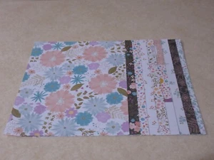 8.5" x 11" PARK LANE PAPER - ASSORTED PINK/BLUE FLORAL PRINTS - 9 SHEETS - Picture 1 of 10