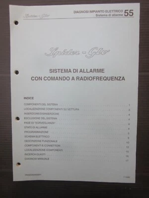 Alfa Romeo GTV-Spider manuale diagnosi sistema allarme comando a radiofrequenza - Immagine 1 di 3