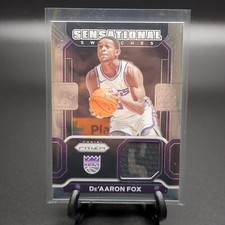 2021-22 Prizm De'AARON FOX #SW-DAF Sensational Swatches GAME-USED JERSEY Kings