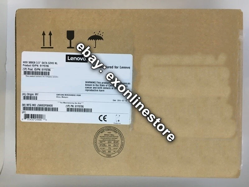 81Y9786 - 500GB 7.2K 6Gbps NL SATA 3.5" G2HS HDD (FRU: 81Y9787) - Image 1 of 1