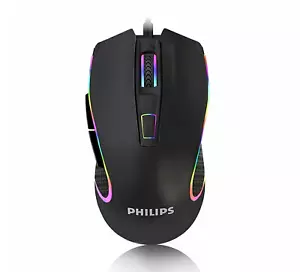 Philips Wired Gaming Mouse RGB Optical USB LED Mice for PC Gamers - Picture 1 of 8
