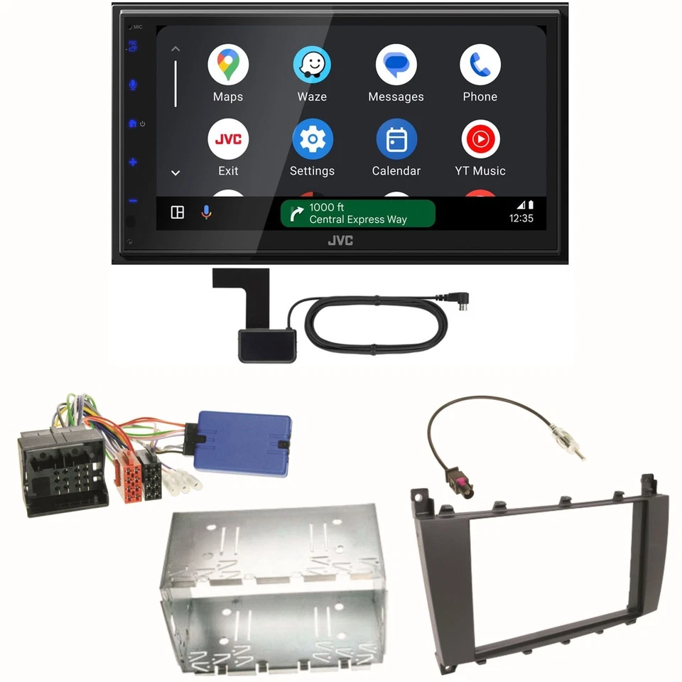 JVC KW-M695DBW Android Auto Einbauset für Mercedes C-Klasse W203 CLC CL203 S203 - Bild 1 von 1