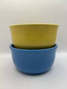 Fiesta HLC Gusto Bowls Peacock Blue & Yellow USA - Picture 1 of 9