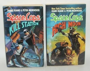 SPACECOPS Paperback Lot (of 2) Kill Station & High Moon Avon Books SIGNED 1992 - Picture 1 of 8