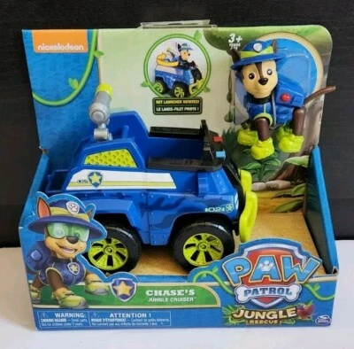 Paw Patrol Jungle Rescue Chase's Jungle Cruiser NEW Vehicle Figure Complete Rare - Image 1 of 3