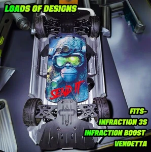 ARRMA VENDETTA, INFRACTION 3S & BOOST skinz RC Chassis Skin Protector -24 design - Picture 1 of 29