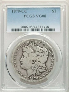 1879-CC Morgan Silver Dollar, PCGS VG 08, rare and better date, protected by NFC - Picture 1 of 2