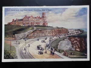 Isle of Man: Douglas Port Jack & BAY VIEW HOTEL - Old Postcard by Boots Cash Ch - Picture 1 of 2