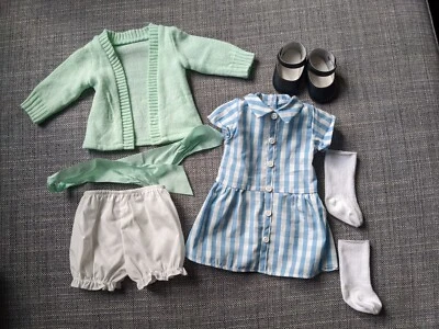 Claudie Wells Meet Outfit Dress Cardigan Shoes Ribbon American Girl Doll Clothes - Image 1 of 2