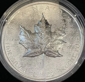 2024 5 Oz .9999 Canadian Silver Maple Ultra High Relief - Super Low Mintage! - Picture 1 of 4