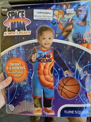 Disfraz Space Jam Tune Squad Bebé Infante Talla 0-6 Meses Mameluco TOTALMENTE NUEVO Legado Foto 1 de 4