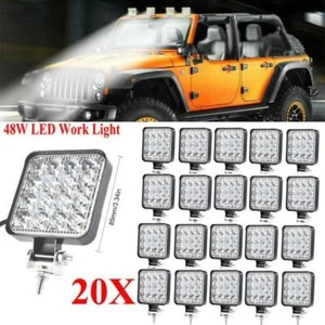 20 X 48W LED Work Light Truck OffRoad Tractor Spot Lights 12V Square 3"Inch 20pc - Picture 1 of 10