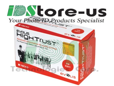 R3011 Evolis  Color Ribbon 5 Panel YMCKO 200 Images Pebble Dualys Securion - New - Image 1 of 3