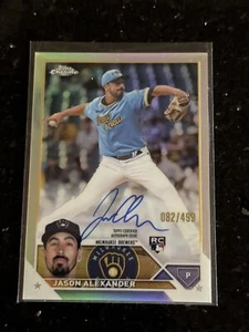 2023 Topps Chrome #RA-JAL Jason Alexander Rookie Auto Refractor #/499 Brewers - Picture 1 of 2