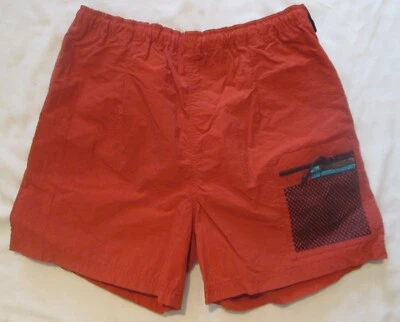 Vtg Royal Robbins Red Waterline Nylon Shorts Men's Medium Drawstring Zip pocket - Image 1 of 4